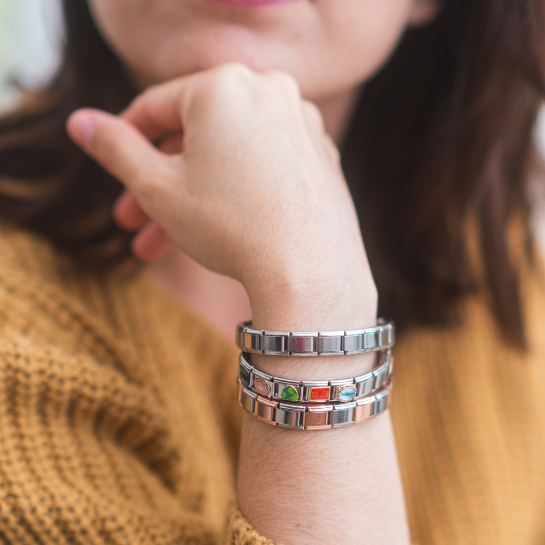 Brazalete Oro Rosa & Plata